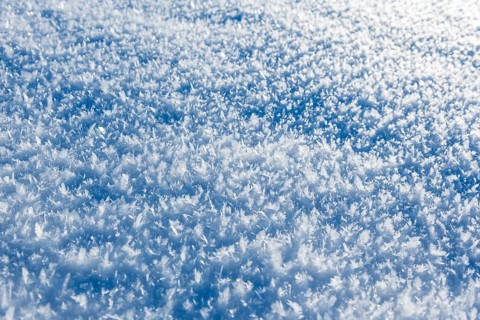 Close-up view of ice crystals on a blanket of snow giving a cool, wintry feeling, Bavaria, Germany