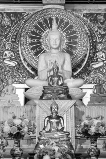 Various Buddha statues, Bhumispara mudra, Buddha Gautama at the moment of enlightenment, as well as
