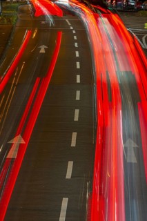 Rote Rückleuchten, Rush Hour, Rheinuferstraße, Cologne, Rhineland, North Rhine-Westphalia, Germany