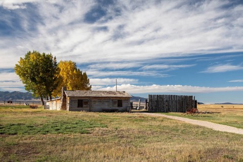 Alcova, Wyoming - A replica of Fort Seminoe, a trading post, is now part of the Mormon Handcart