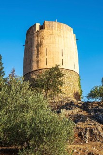 Yunquera Tower, Torre Vigía or El Castillo, watchtower, village Yunquera, mountain range Sierra de