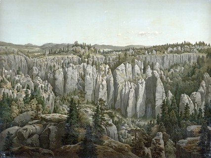 Weckelsdorf rock town, Teplické skály, impressive nature reserve of huge sandstone formations near