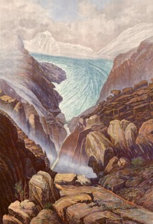 The source of the Rhine, Lake Toma in the canton of Grisons as a source of the Rhine, Switzerland,