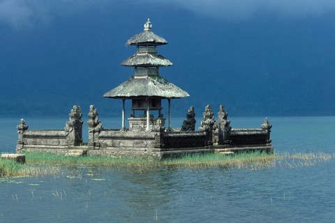 Ulu Danu temple in Lake Bratan, Bali, Indonesia