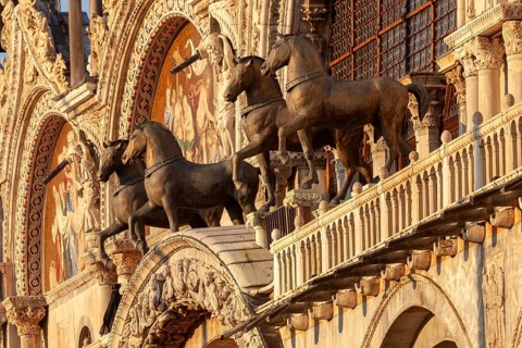 The Quadriga of St. Mark's Basilica, are a group of copies of the four life-size gilded bronze