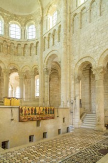 Marble floor in opus sectile technique (lat. cut work), Abbey of Fleury, Saint-Benoît-sur-Loire,