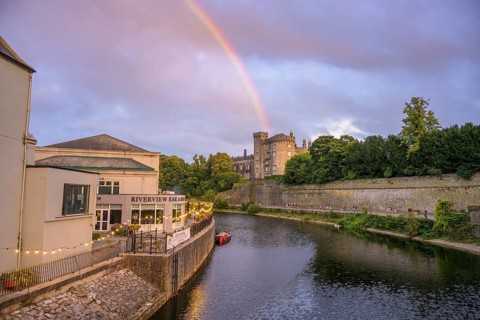 Rainbow over the castle, Kilkenny, County Kilkenny, Ireland