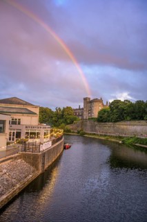 Rainbow over the castle, Kilkenny, County Kilkenny, Ireland