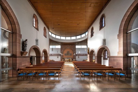 Interior of St. Otto Church, Lauf an der Pegnitz, built around 1900, renovation 1970 to 1971,