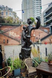 Popey sculpture, comic book character, Altona-Altstadt, Hamburg, Germany