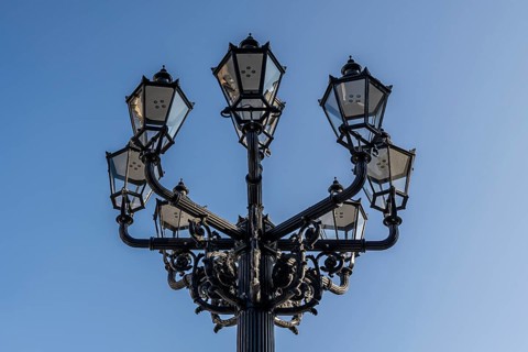 Candelabra at Gendarmenmarkt, detailed photo, Berlin, Germany