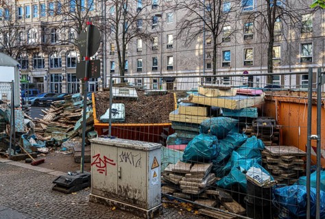 Rubble on public roads, Berlin, Germany