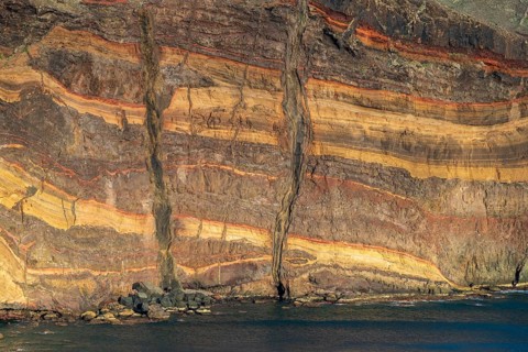 Colourful rocks, detailed view, Ponta de Sao Lourenco, rocky coast, Punta de San Lorenzo, Madeira,