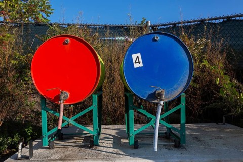 Gas and diesel fuel tanks for filling up lawn mowers, edge trimmers, chainsaws and small tractors