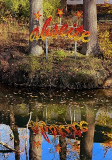 The Lippe River at the Naval Association with the artwork by Jan Philip Scheibe, Lichtpromenade