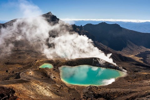 The Emerald Lakes, Tongariro alpine crossing, Tongariro National Park, North Island, New Zealand