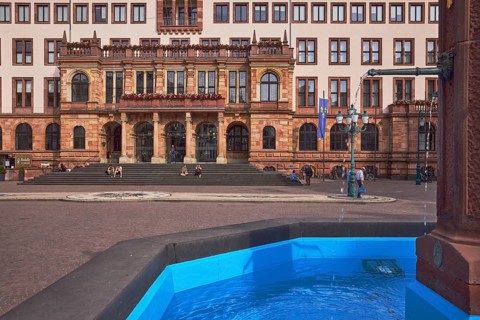 Market fountain, sandstone fountain, town hall, neo-Renaissance style, architect Georg von
