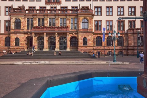 Market fountain, sandstone fountain, town hall, neo-Renaissance style, architect Georg von