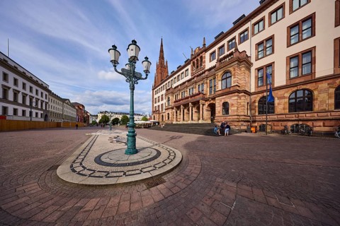 Town Hall, New Renaissance style, architect Georg von Hauberrisser, façade with windows, staircase,