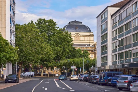 Hessian State Theatre, building, general architecture, commercial buildings, parking boxes, road