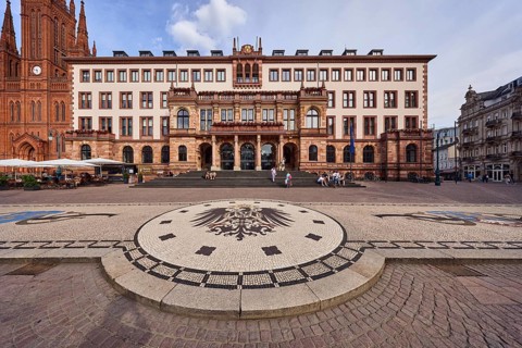 New Town Hall, Historic Building, Neo-Renaissance Style, Architect Georg von Hauberrisser, Paving