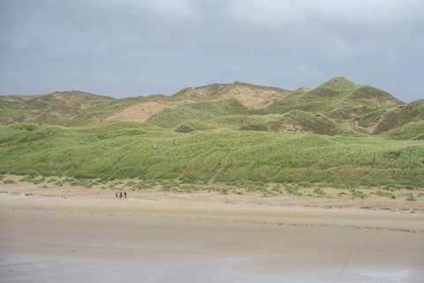 Tullan beach with overgrown sand dunes, Bundoran, County Donegal, Ireland