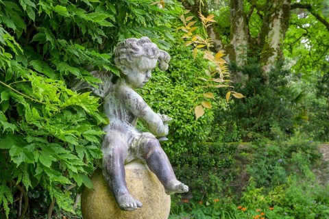 Angel figure in Castle Gardens, Glenveagh National Park, Cross Roads, County Donegal, Ireland