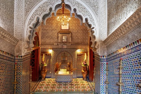 Beautifully decorated interior with oriental mosaic patterns