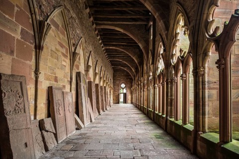 Cloister, Gothic Church of St. Peter and Paul, Saints-Pierre-et-Paul, Wissembourg, Weissenburg,