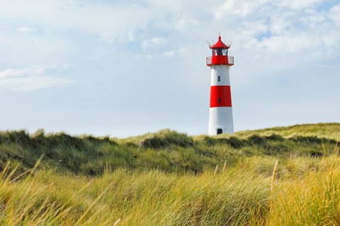 Lighthouse List-Ost am Ellenbogen on the island of Sylt, Germany