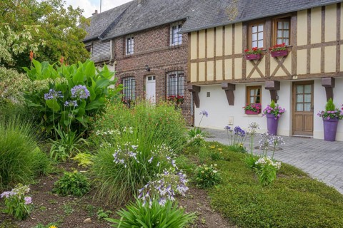Timbered house on Rue Canterbury, Le Bec-Hellouin, Eure, France