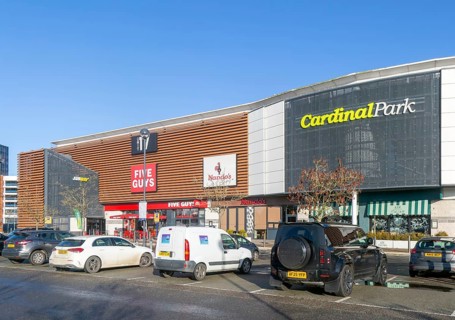 Chain restaurants modern leisure development buildings, Cardinal Park, Ipswich town centre,
