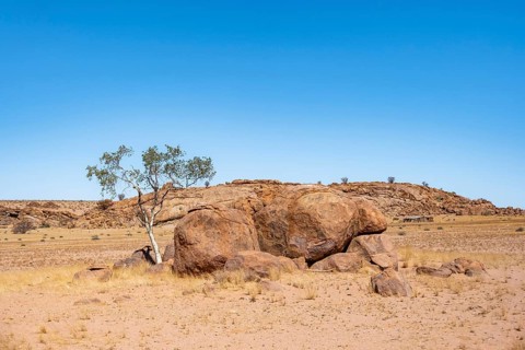 Desert landscape, barren landscape with rocks, Brandberg, Erongo, Damaraland, Namibia