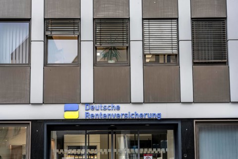 German Pension Insurance Building in Gelsenkirchen, Façade, North Rhine-Westphalia, Germany