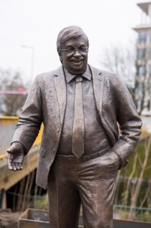 Walter Lübcke memorial at the erection of Walter Lübcke Platz in front of the Konrad Adenauer Haus,