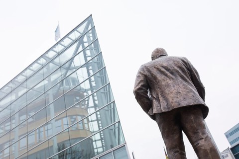 Walter Lübcke memorial in front of the Konrad Adenauer Haus, the party headquarters of the