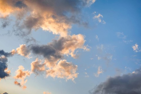 Dramatic cloudy sky just in front of sunset