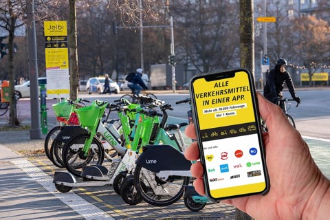 Jelbi Station der Berliner Verkehrsbetriebe, BVG, here BVG customers can combine various mobile