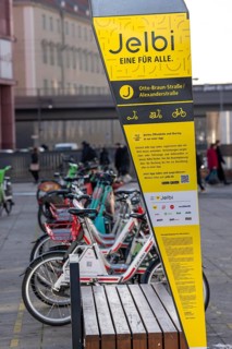 Jelbi Station der Berliner Verkehrsbetriebe, BVG, here BVG customers can combine various mobile