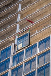 Construction site of the high-rise office building The Berlinian, in the vicinity of Alexanderplatz