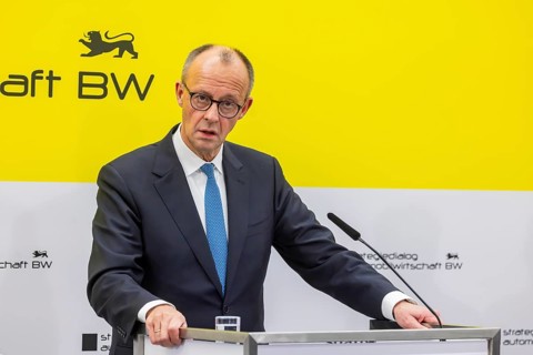 Federal Chancellor Friedrich Merz (CDU) . portrait. Annual event on the BW Automotive Industry