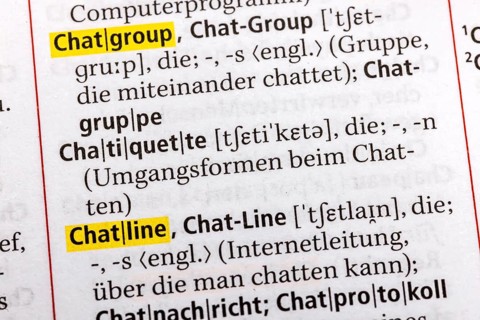 Chat Group, Chapter Group, Chat, Chat Line, Chat Room Caht GPT, Chatiquette. Terms from the Duden.