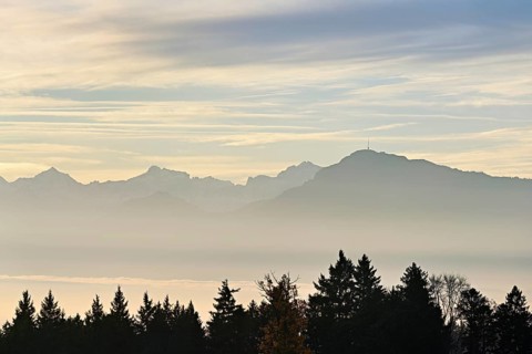 Rigi Kulm above the sea of fog, Horben, Lindenberg, Beinwil-Freiamt, Canton, Aargau, Switzerland