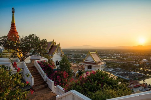 Wat Khao Chong Krachok, sunset, Prachuap Khiri Khan, Prachuap Khiri Khan Province, Central