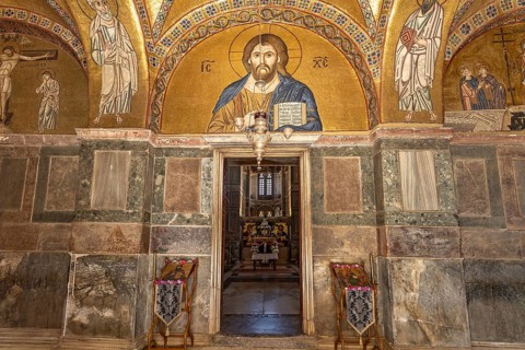 Mosaics in the Catholicon of the Hosios Luke Monastery, UNESCO World Heritage Site in Steiri,