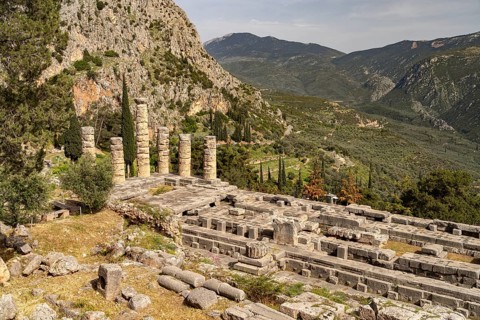 The Temple of Apollo, Archaeological Site of Delphi, UNESCO World Heritage Site in Delphi, Greece