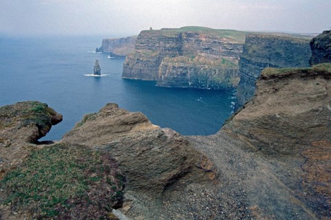 Cliffs of Moher, County Clare, Republic of Ireland, April 1996, vintage, retro, old, historic