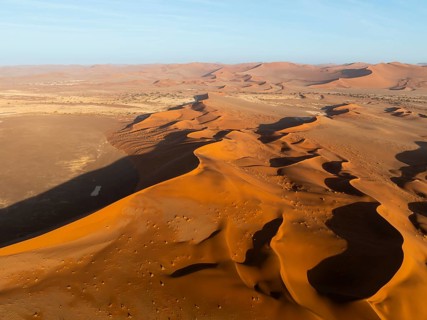 Aerial view of sand dunes in the Namib Desert, Namib Naukluft Park, Namibia