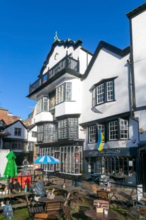 Mol's Coffee House, historic Grade I listed building, Cathedral Close, Exeter, Devon, England, UK c