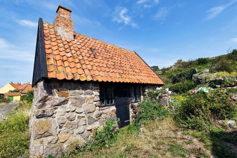 Traditional stone house, listed building, Christiansø, Christiansö, Ertholmene, Pea Islands,